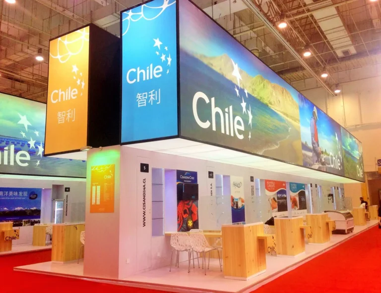 China Fisheries 2015 — Qing Dao, Chile Booth. Exhibition stand from the Koncept Image portfolio.