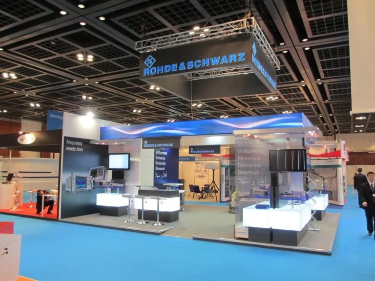 Rohde & Schwarz Dubai Defence — Exhibition. Exhibition stand from the Koncept Image portfolio.